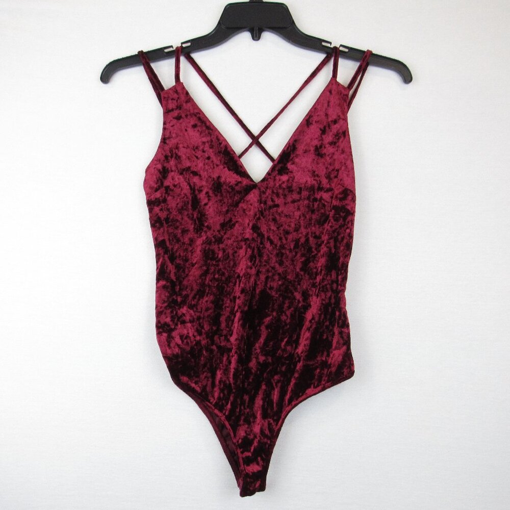 StyleAngeles Red Bodysuit Women Size S Velvet